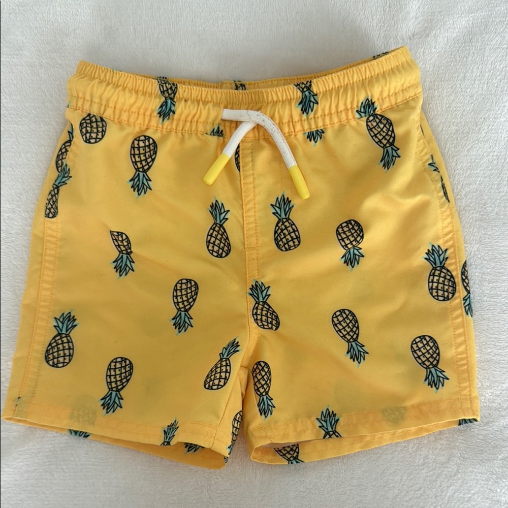 Pineapple Print Yellow Swim Shorts 24 Months boys swim
